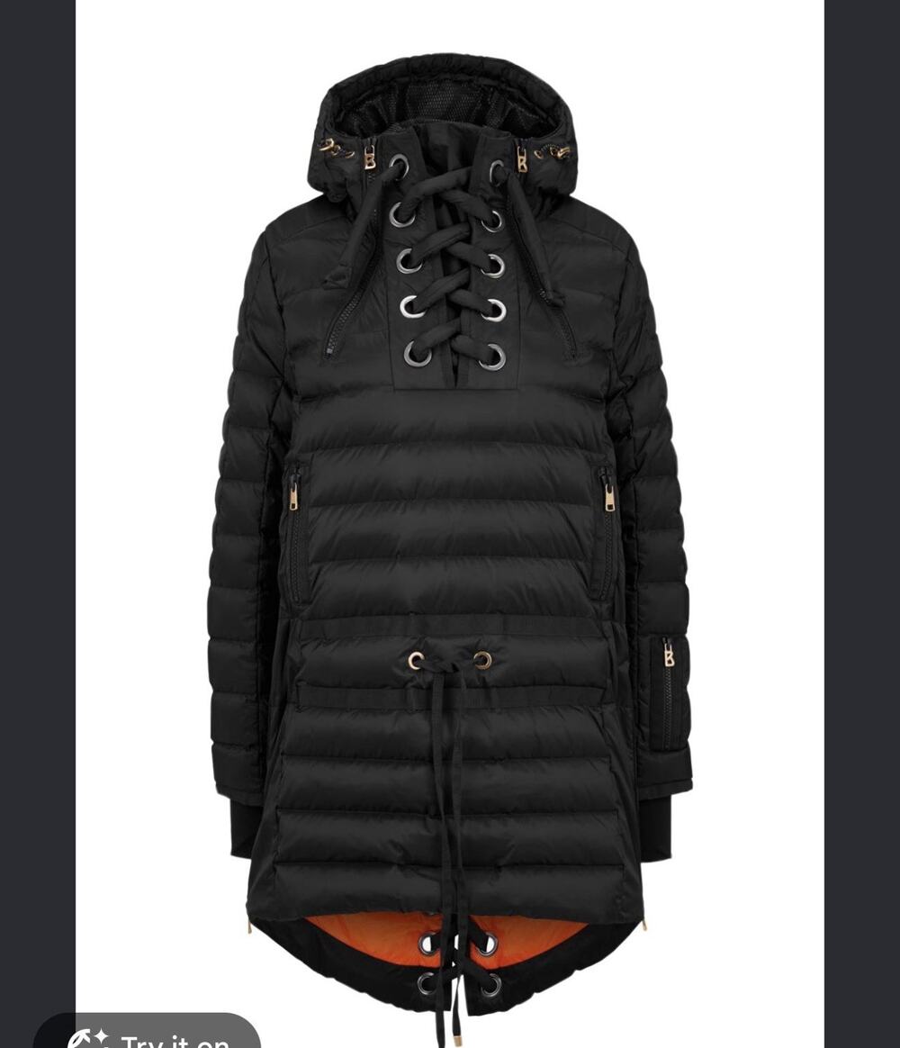 Bogner Black Popover Debby-D Down Anorak Pullover Puffy Jacket 40 us 10 M/L